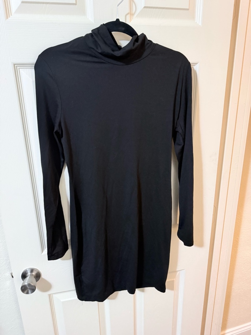 Women’s Black Long-Sleeve Turtleneck Dress